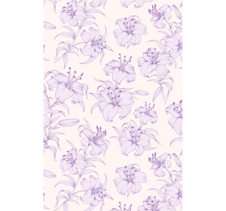 Papier peint couloir design floral lys en fleurs - TenStickers