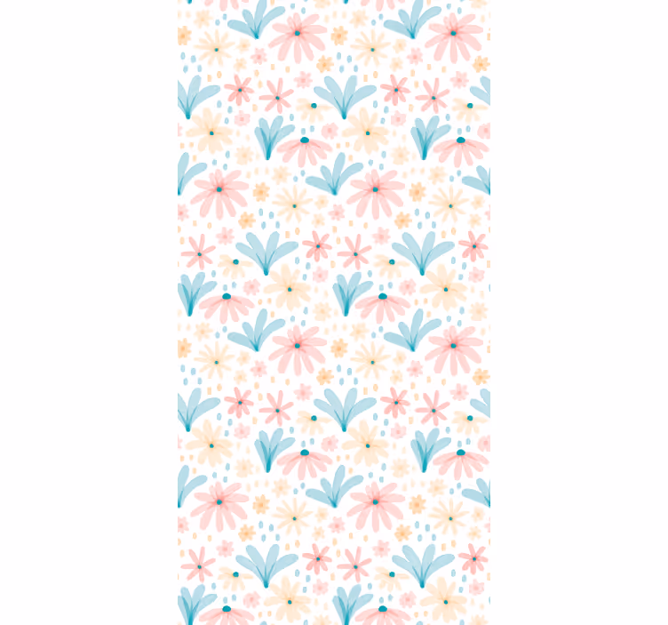 Papier peint couloir motif fleurs marguerites - TenStickers