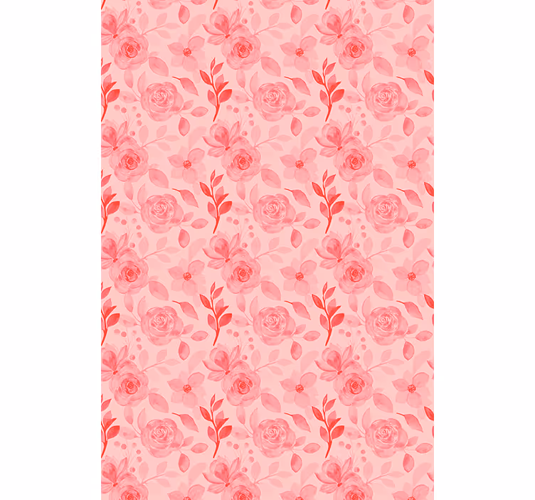 Papier peint couloir motif roses romantiques - TenStickers