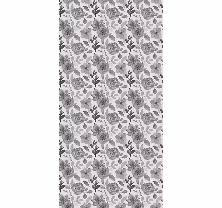 Papier peint couloir fleurs grises élégantes - TenStickers