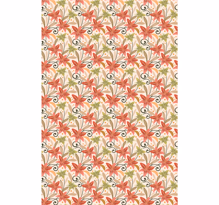 Papier peint couloir motif floral vibrant - TenStickers