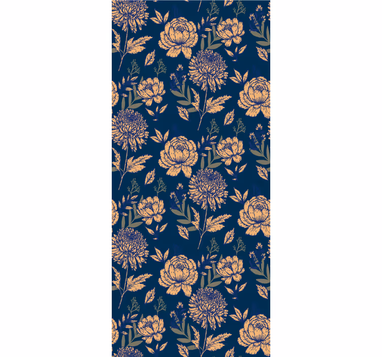Papier peint couloir motif élégant bleu marine - TenStickers