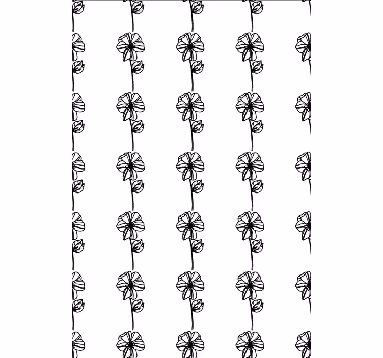 Papier peint couloir fleurs verticales noires - TenStickers