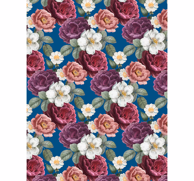 Papier peint couloir arrangement de roses vibrantes - TenStickers