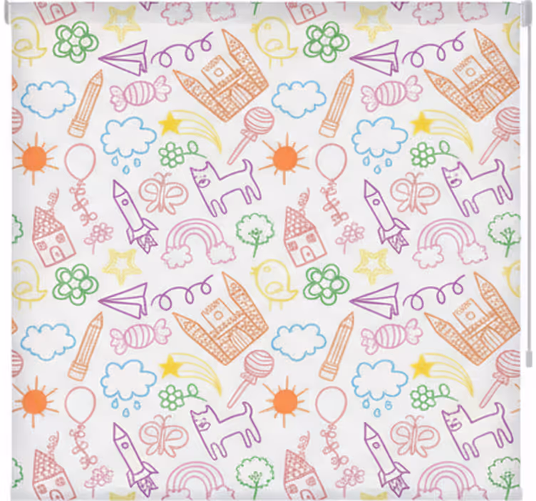 Papier peint scandinave motif gribouillis ludique - TenStickers