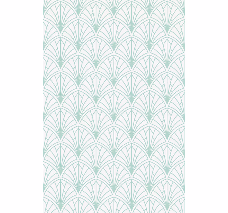 Papier peint motif design de feuilles géométriques vertes - TenStickers