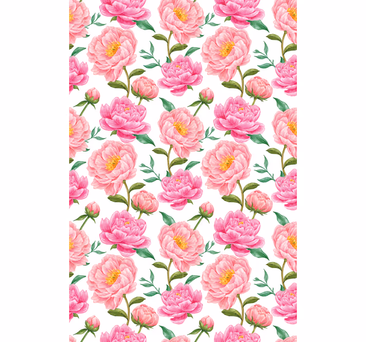 Papier peint classique fleur rose - TenStickers
