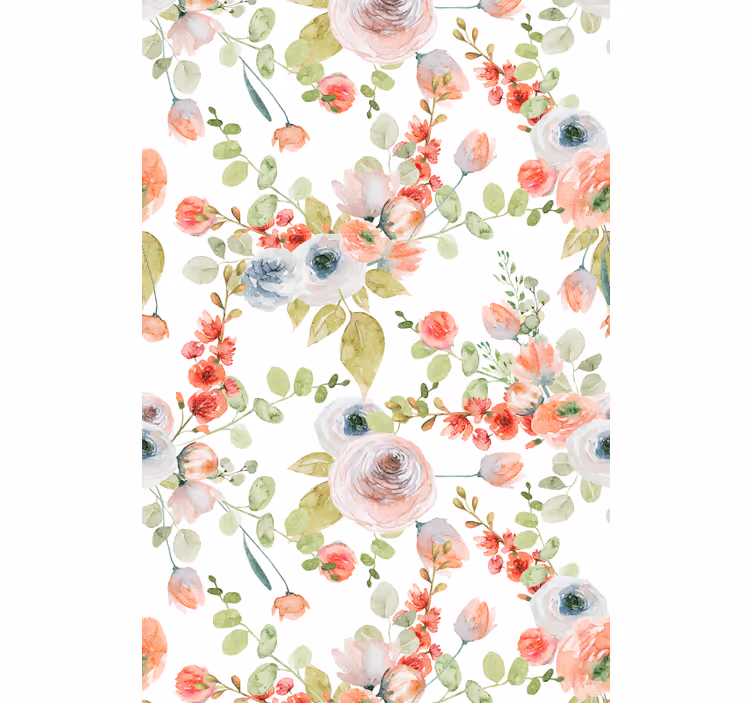 Papier peint classique branches florales - TenStickers