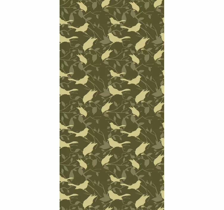 Papier peint classique motif oiseaux verts victoriens - TenStickers