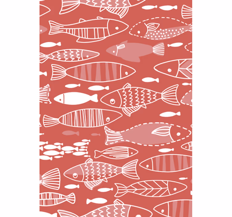 Papier peint salon nombreux poissons sous la mer - TenStickers