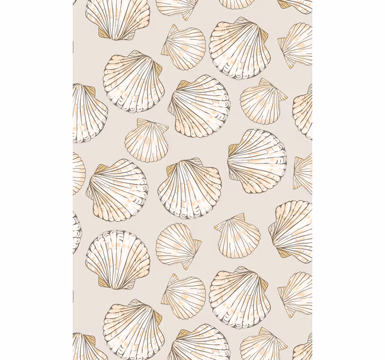 Papier peint salon motif coquillages - TenStickers