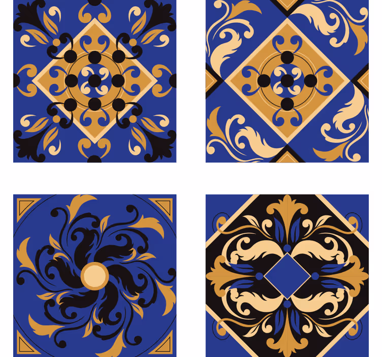 Papier peint carreaux de ciment motifs ornementaux - TenStickers