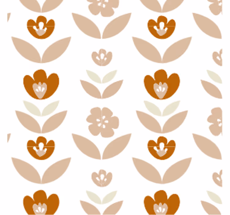 Papier peint vintage fleurs des années 70 - TenStickers