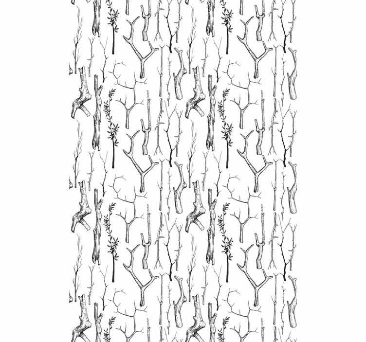Papier peint arbres troncs gris - TenStickers