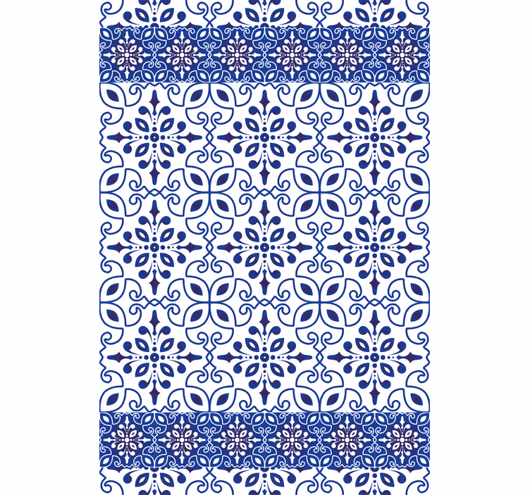 Papier peint bureau design classique bleu et blanc - TenStickers