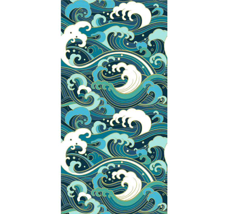 Papier peint moderne vague japonaise - TenStickers