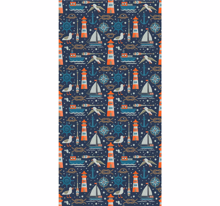 Papier peint moderne motif agréable éléments marins - TenStickers