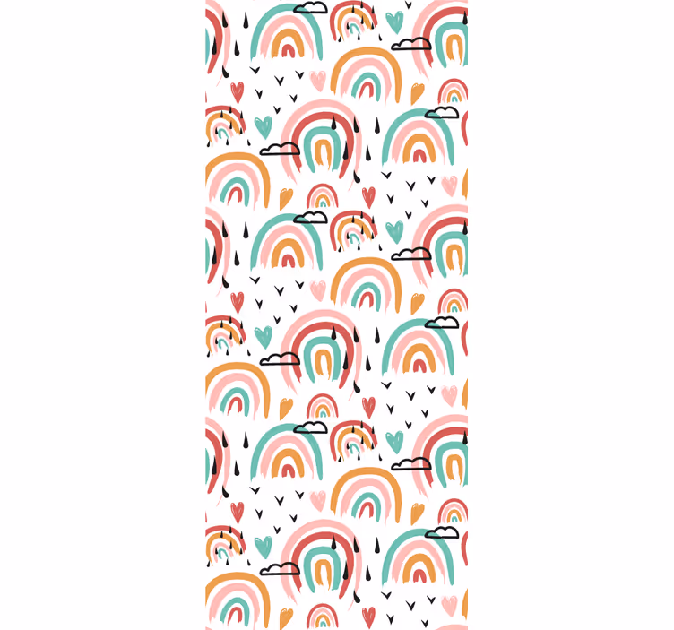 Papier peint chambre enfant motif arc-en-ciel vibrant - TenStickers