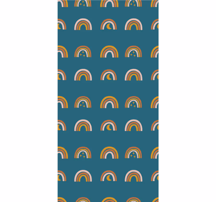 Papier peint chambre enfant arc-en-ciel et étoiles - TenStickers