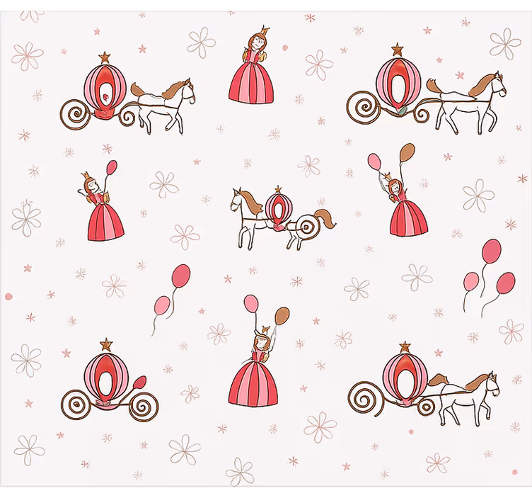 Papier peint chambre enfant princesse conte de fées - TenStickers