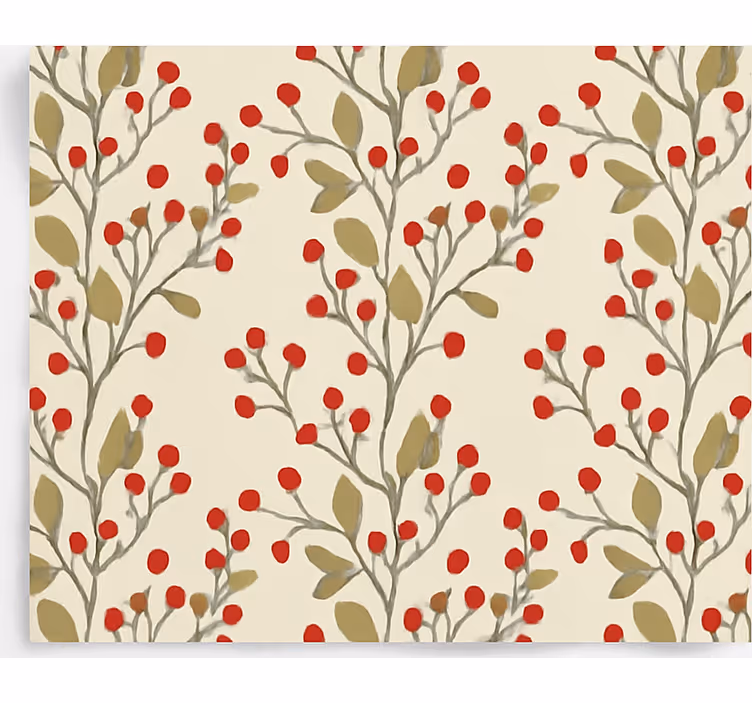Papier peint salle à manger feuilles florales baies - TenStickers
