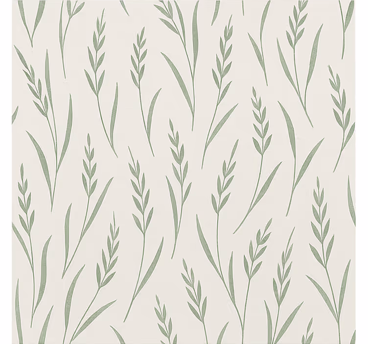 Papier peint salle à manger imprimé feuilles de blé vertes - TenStickers