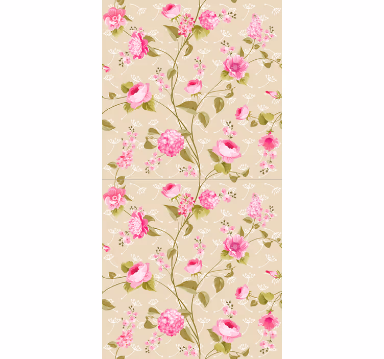 Papier peint salle à manger liane florale rose - TenStickers
