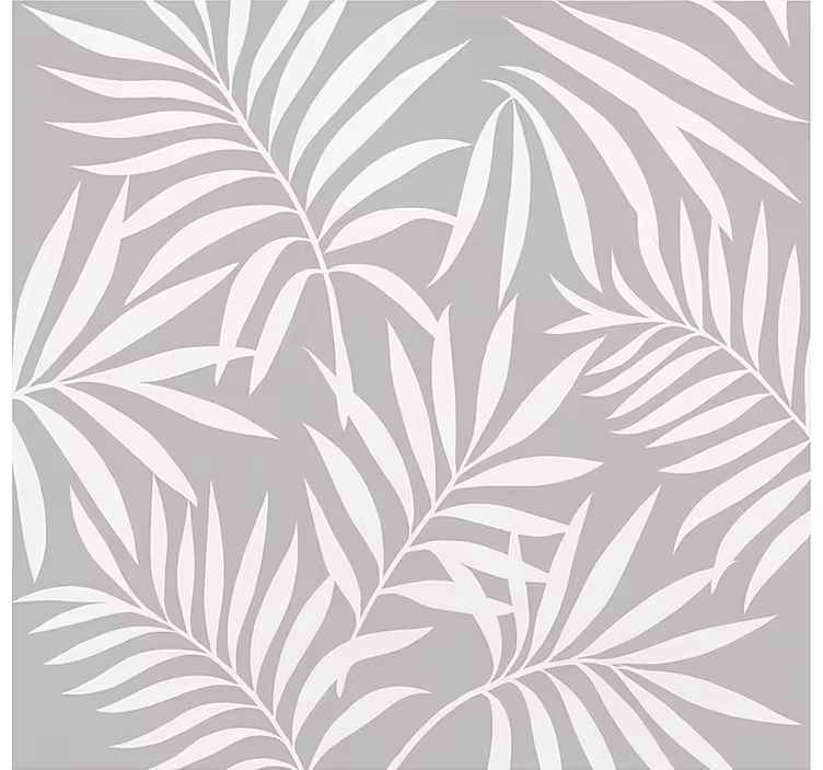 Papier peint salle de bain feuilles élégantes grises - TenStickers