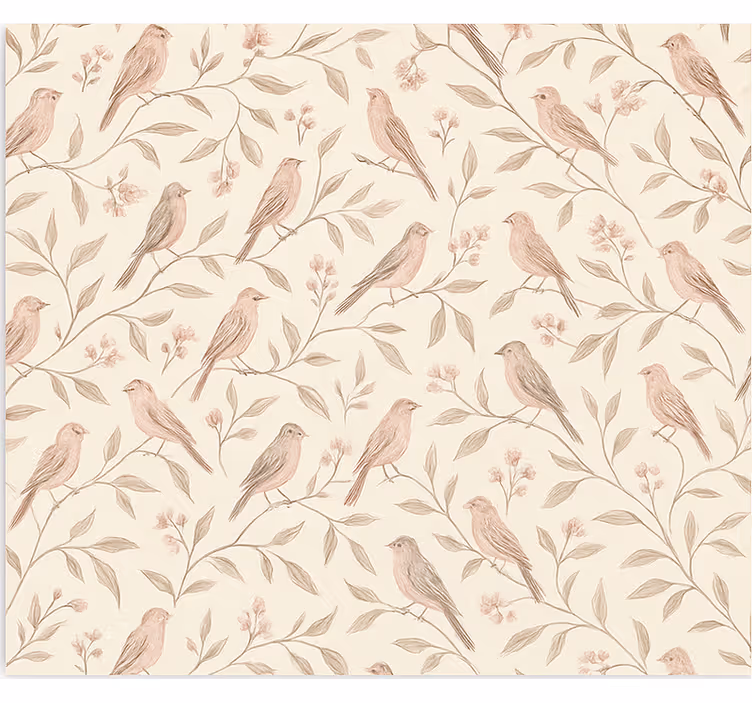 Papier peint chambre ado sentier d'oiseaux vintage - TenStickers