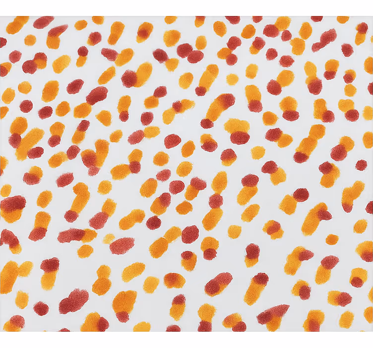 Papier peint chambre ado pois orange et rouges - TenStickers