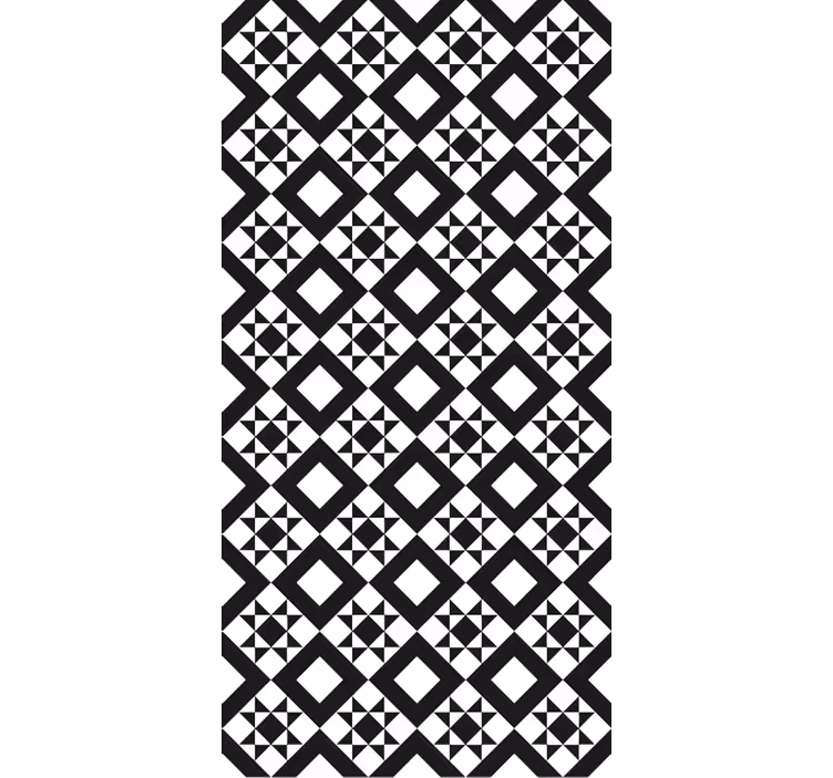 Papier peint cuisine carreaux géométriques noir et blanc - TenStickers
