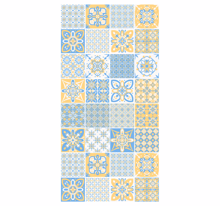 Papier peint cuisine carrelage mixte portugais - TenStickers