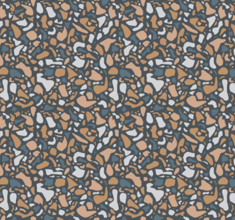 Papier peint cuisine terrazzo marron et bleu - TenStickers