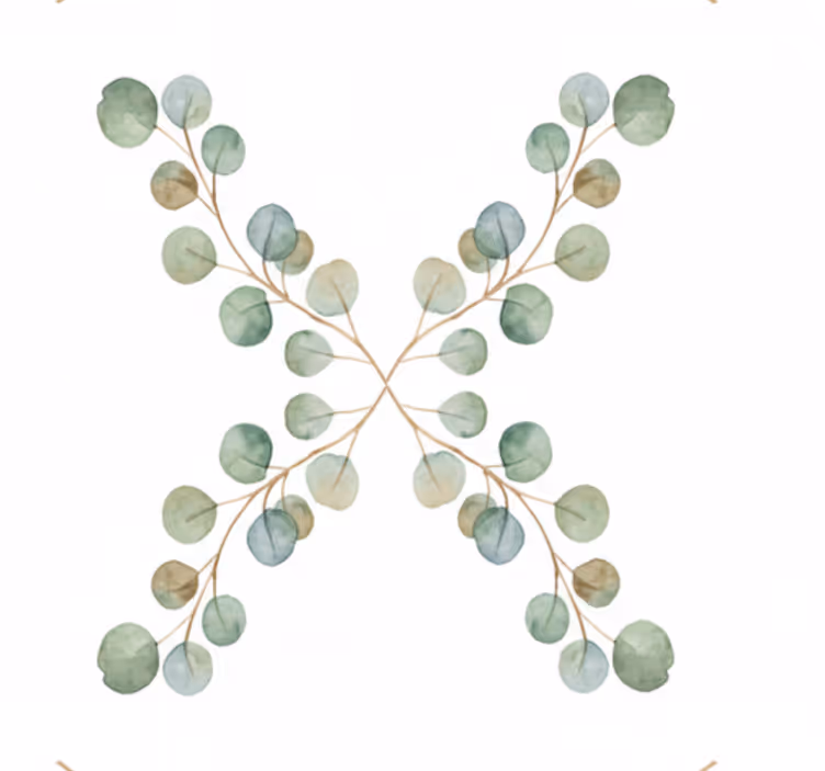 Papier peint salon brindille d'eucalyptus aquarelle - TenStickers