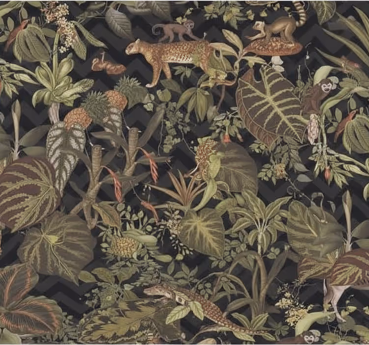 Papier peint chambre adulte animaux de la jungle - TenStickers