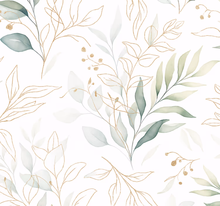 Papier peint chambre adulte feuillage aquarelle - TenStickers