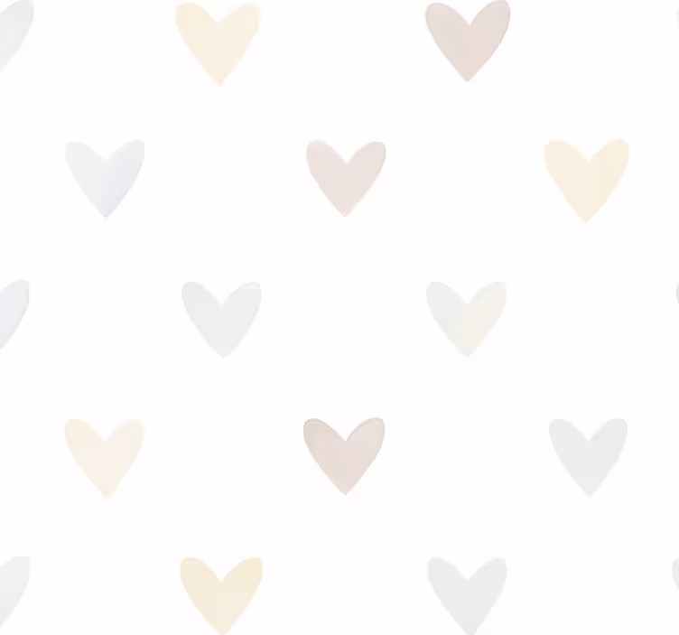 Papier peint chambre adulte coeurs pastel aquarelle - TenStickers