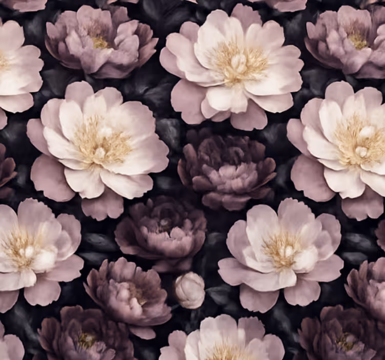 Papier peint salon fleurs sombres - TenStickers