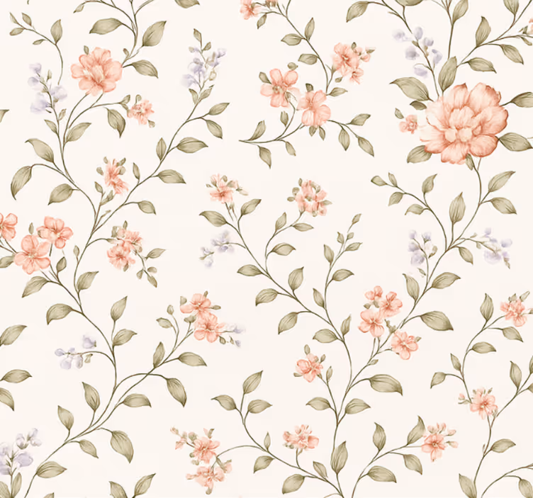Papier peint salon floral fantaisie - TenStickers
