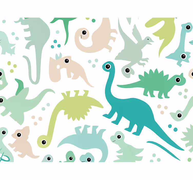 Papier peint chambre enfant dinosaure coloré simple - TenStickers