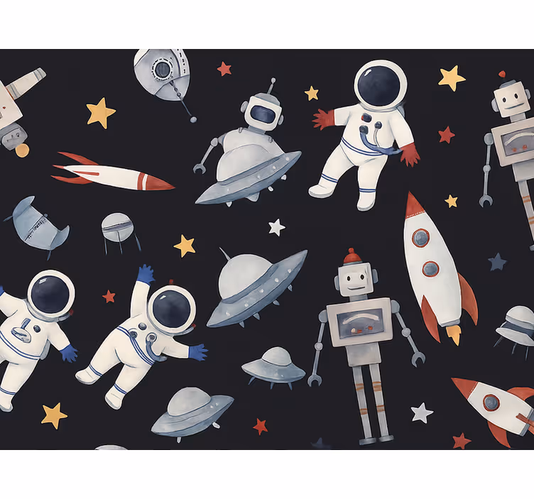 Papier peint chambre enfant univers cosmiques - TenStickers