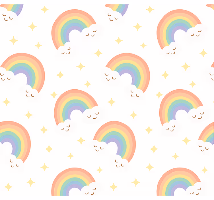 Papier peint chambre enfant arc-en-ciel - TenStickers