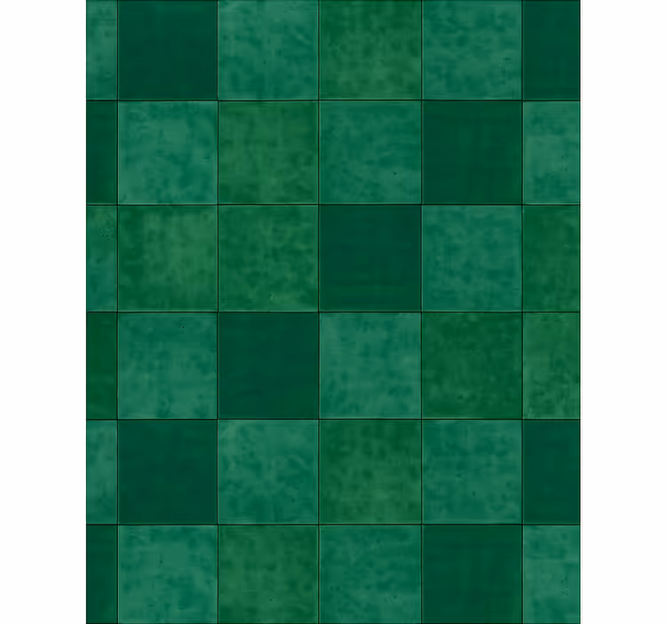 Papier peint cuisine effet carreaux émeraude - TenStickers