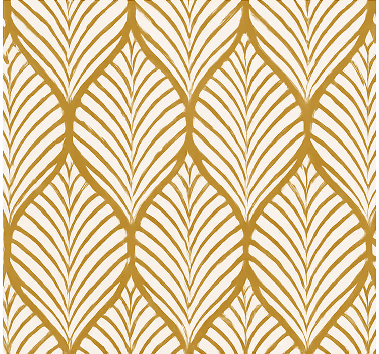 Papier peint moderne motif géométrique doré feuilles - TenStickers