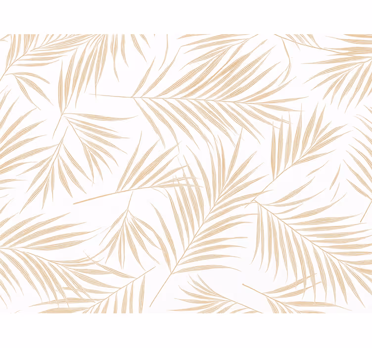 Papier peint feuillage croquis de palmier beige - TenStickers