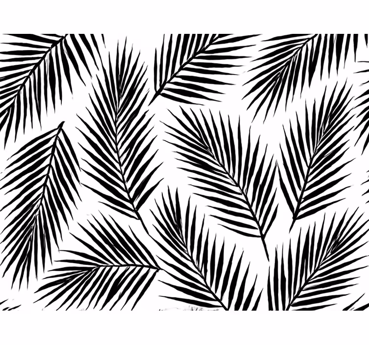 Papier peint feuillage silhouettes de palmiers noirs - TenStickers