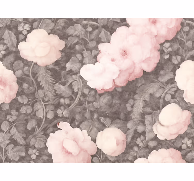 Papier peint floral lin vintage en fleurs - TenStickers