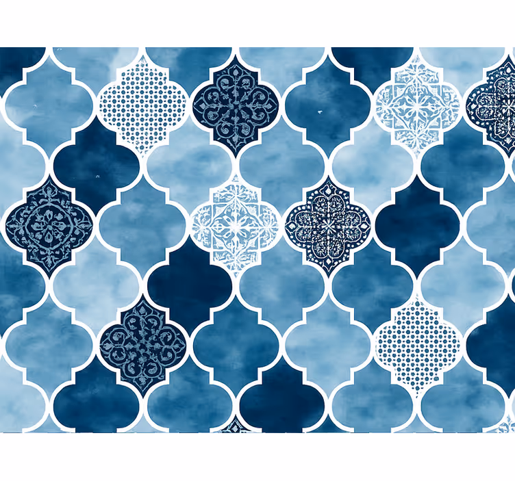 Papier peint carreaux de ciment aquarelle marocaine - TenStickers