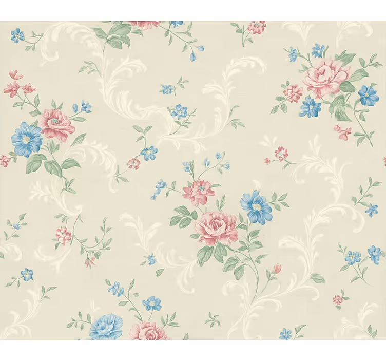 Papier peint chambre adulte design floral simple - TenStickers