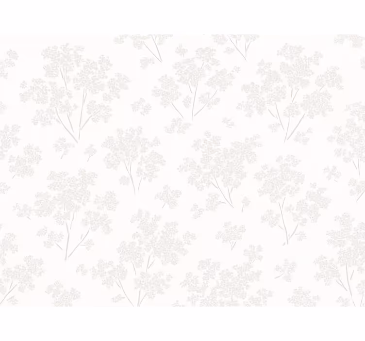 Papier peint chambre adulte fleurs blanches simples - TenStickers